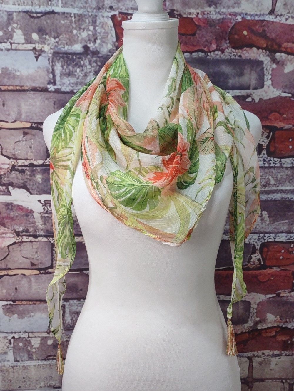 J. Jill Tropical Floral Print Scarf